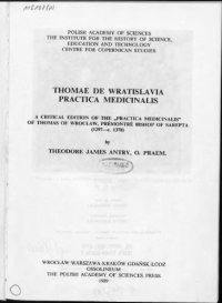 cover of the book Thomae de Wratislavia Practica medicinalis : a critical edition of the "Practica medicinalis" of Thomas of Wrocław, Prémontré Bishop of Sarepta (1297-c. 1378)