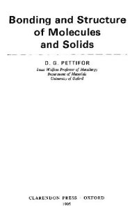 cover of the book Bonding and Structure of Molecules and Solids