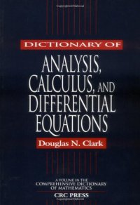 cover of the book Dictionary of Analysis, Calculus, and Differential Equations