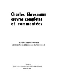 cover of the book Catégories ordonnées - Applications des ordres en topologie