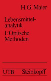 cover of the book Lebensmittelanalytik: Band I: Optische Methoden