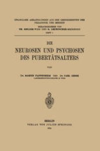 cover of the book Die Neurosen und Psychosen des Pubertätsalters