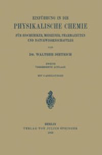 cover of the book Einführung in die Physikalische Chemie für Biochemiker, Mediziner, Pharmazeuten und Naturwissenschaftler