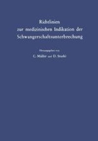 cover of the book Richtlinien zur medizinischen Indikation der Schwangerschaftsunterbrechung