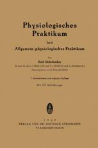 cover of the book Physiologisches Praktikum: Teil II: Allgemein-physiologisches Praktikum