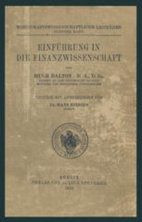 cover of the book Einführung in die Finanzwissenschaft