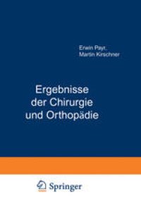 cover of the book Ergebnisse der Chirurgie und Orthopädie: Neunundzwanzigster Band