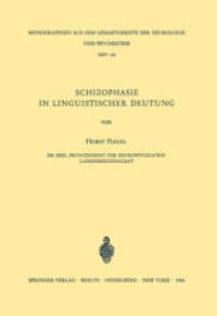 cover of the book Schizophasie in Linguistischer Deutung