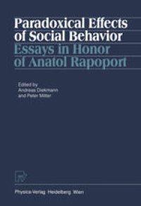 cover of the book Paradoxical Effects of Social Behavior: Essays in Honor of Anatol Rapoport