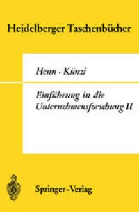 cover of the book Einführung in die Unternehmensforschung II