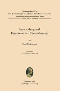 cover of the book Entwicklung und Ergebnisse der Chemotherapie