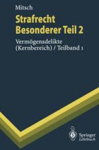 cover of the book Strafrecht Besonderer Teil 2: Vermögensdelikte (Kernbereich) / Teilband 1