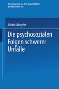 cover of the book Die psychosozialen Folgen schwerer Unfälle