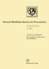 cover of the book Zum Verhältnis von Bild und Text in der Renaissance: 235. Sitzung am 20. Dezember 1978 in Düsseldorf