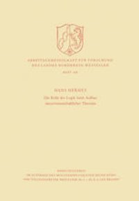 cover of the book Die Rolle der Logik beim Aufbau naturwissenschaftlicher Theorien