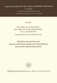 cover of the book Rechtliche, ökonomische und finanzwirtschaftliche Aspekte der Kostendeckung kommunaler Gebührenhaushalte