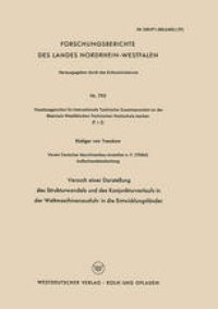 cover of the book Versuch einer Darstellung des Strukturwandels und des Konjunkturverlaufs in der Weltmaschinenausfuhr in die Entwicklungsländer