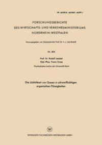 cover of the book Die Löslichkeit von Gasen in schwerflüchtigen organischen Flüssigkeiten