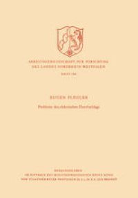 cover of the book Probleme des elektrischen Durchschlags