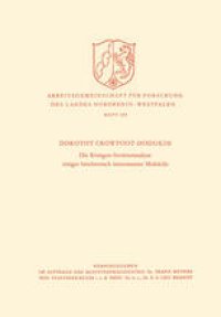 cover of the book Die Röntgen-Strukturanalyse einiger biochemisch interessanter Moleküle