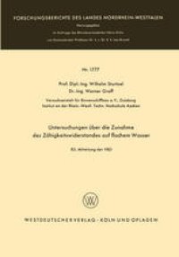 cover of the book Untersuchungen über die Zunahme des Zähigkeitswiderstandes auf flachem Wasser