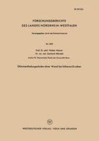 cover of the book Glimmentladungssäulen ohne Wand bei höheren Drucken