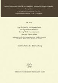 cover of the book Elektrochemische Bearbeitung