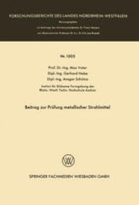 cover of the book Beitrag zur Prüfung metallischer Strahlmittel