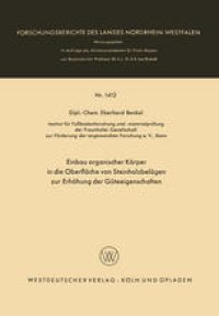 cover of the book Einbau organischer Körper in die Oberfläche von Steinholzbelägen zur Erhöhung der Güteeigenschaften