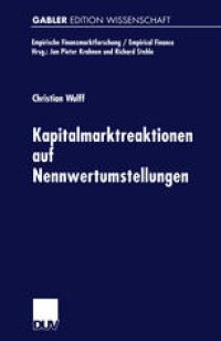 cover of the book Kapitalmarktreaktionen auf Nennwertumstellungen