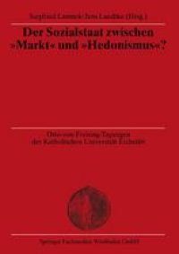 cover of the book Der Sozialstaat zwischen “Markt” und “Hedonismus”?