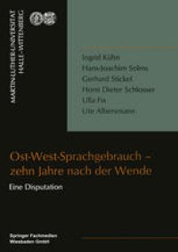 cover of the book Ost-West-Sprachgebrauch — zehn Jahre nach der Wende