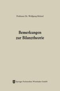 cover of the book Bemerkungen zur Bilanztheorie