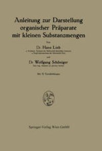 cover of the book Anleitung zur Darstellung organischer Präparate mit kleinen Substanzmengen