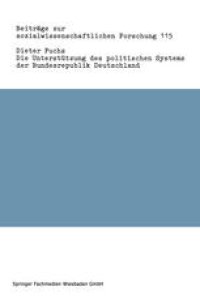 cover of the book Die Unterstützung des politischen Systems der Bundesrepublik Deutschland