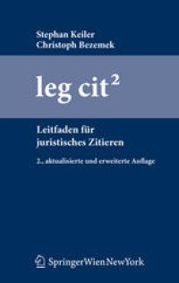 cover of the book leg cit2 : Leitfaden für juristisches Zitieren