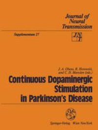 cover of the book Continuous Dopaminergic Stimulation in Parkinson’s Disease: Proceedings of the Workshop in Alicante, Spain, September 22–24, 1986