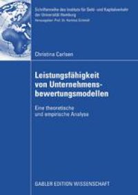 cover of the book Leistungsfähigkeit von Unternehmensbewertungsmodellen: Eine theoretische und empirische Analyse