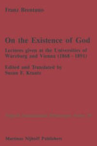 cover of the book On the Existence of God: Lectures given at the Universities of Würzburg and Vienna (1868–1891)