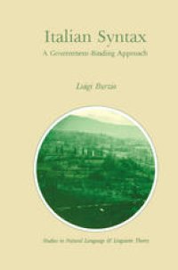 cover of the book Italian Syntax: A Government-Binding Approach