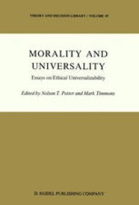 cover of the book Morality and Universality: Essays on Ethical Universalizability