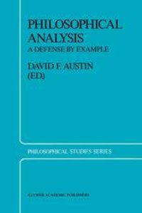 cover of the book Philosophical Analysis: A Defense by Example