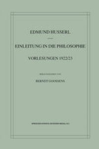 cover of the book Einleitung in die Philosophie: Vorlesungen 1922/23