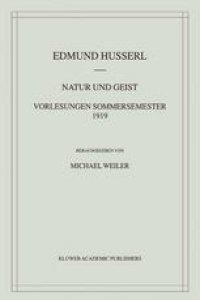 cover of the book Natur und Geist: Vorlesungen Sommersemester 1919