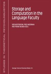 cover of the book Storage and Computation in the Language Faculty