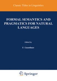 cover of the book Formal Semantics and Pragmatics for Natural Languages