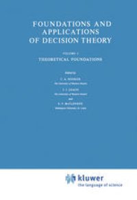 cover of the book Foundations and Applications of Decision Theory: Volume I Theoretical Foundations