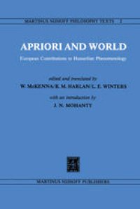 cover of the book Apriori and World: European Contributions to Husserlian Phenomenology