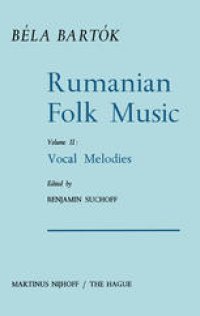 cover of the book Rumanian Folk Music: Vocal Melodies