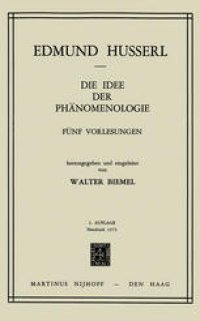 cover of the book Die Idee der Phänomenologie: Fünf Vorlesungen